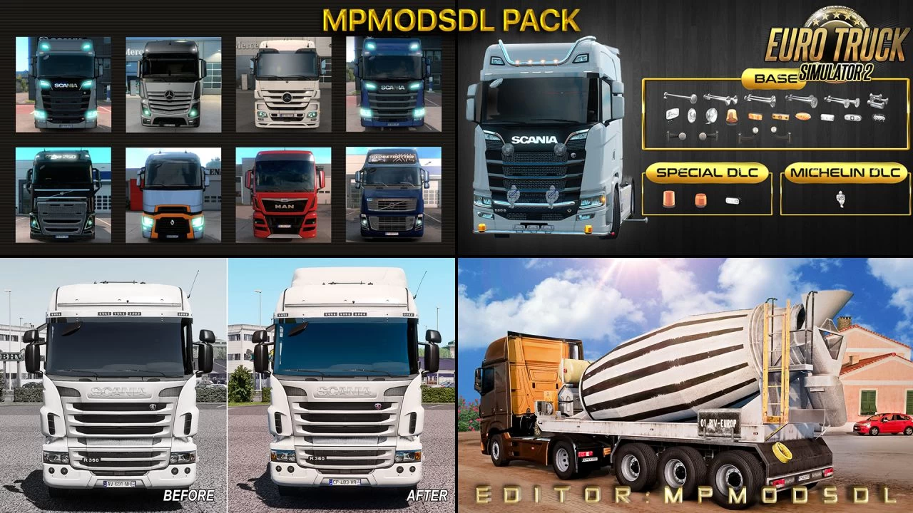 MpModsDL Pack Mods for ETS2 (1.39.x)