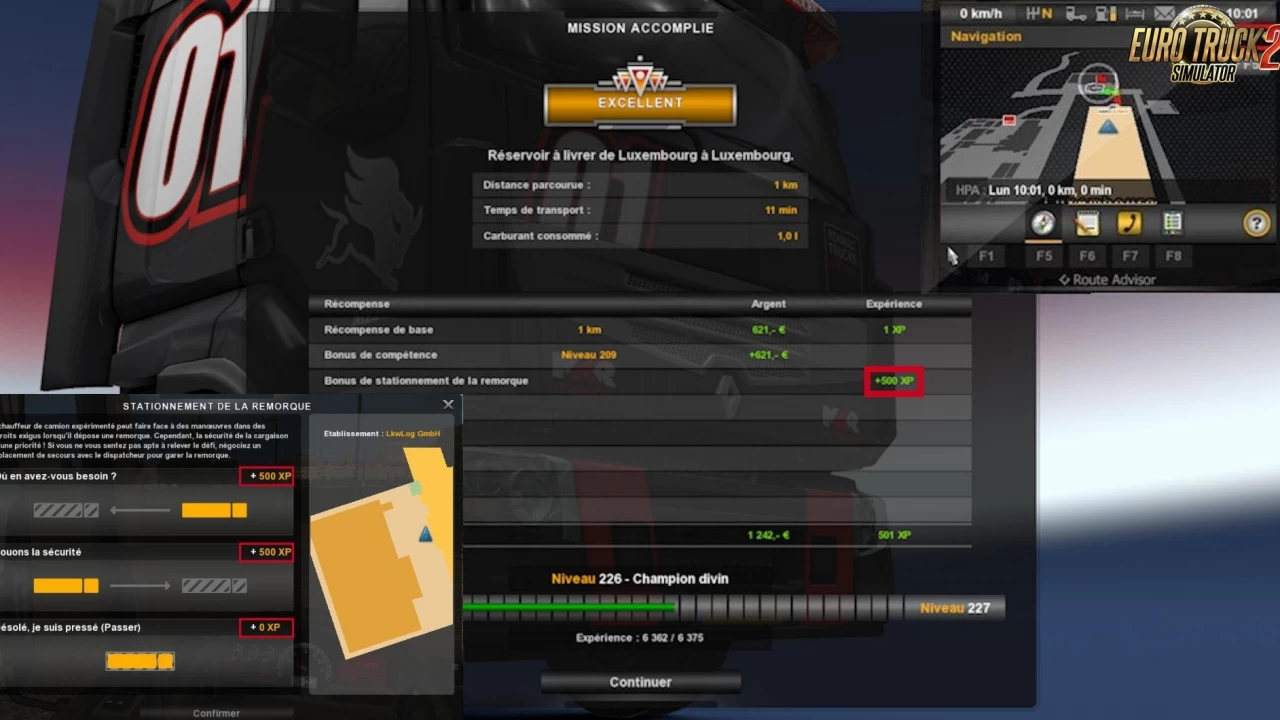 Fast Level & More XP v1.5 by Fred_be (1.45.x) for ETS2