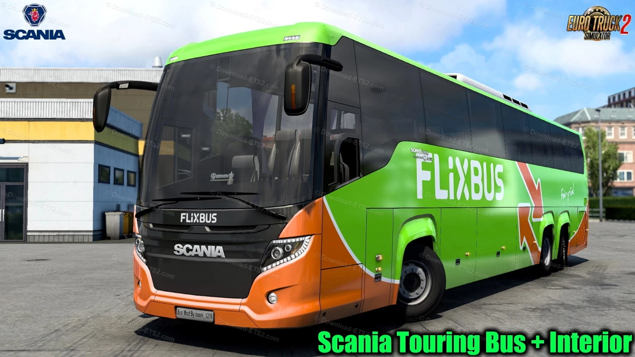 Scania Touring HD Bus + Interior v2.4 (1.50.x) for ETS2