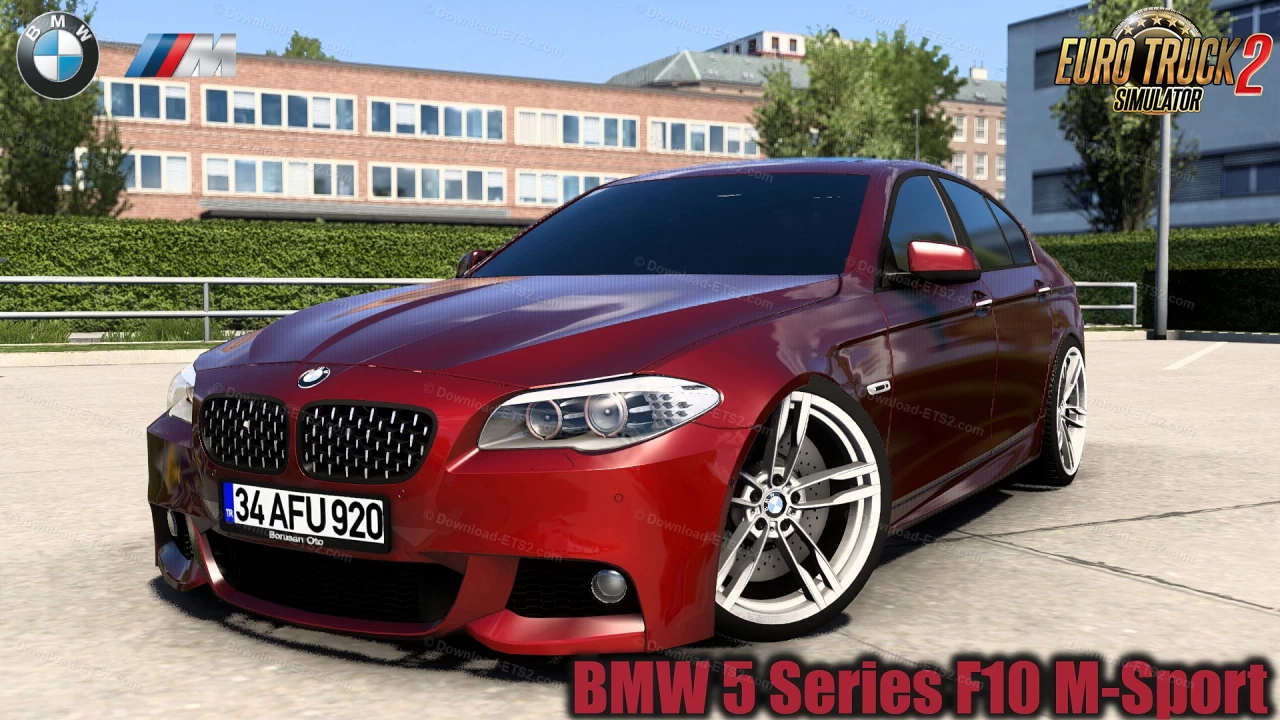 BMW 5 Series F10 M-Sport + Interior v2.0 (1.45.x) for ETS2