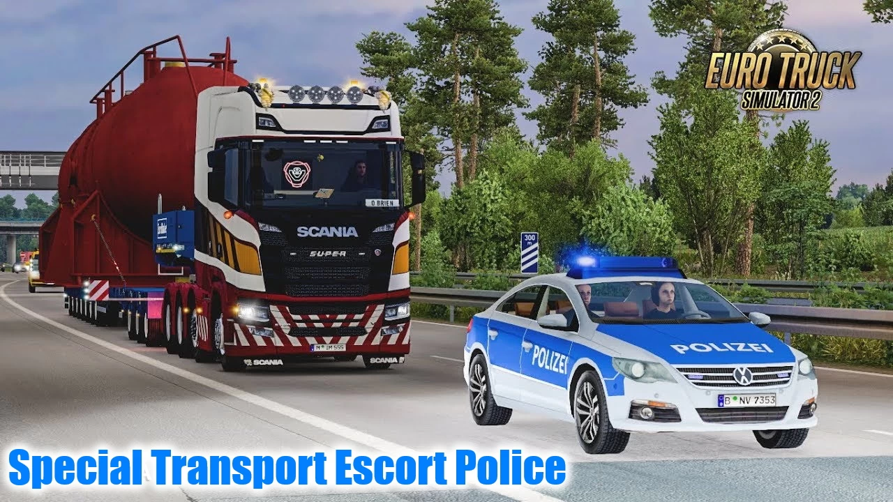 Special Transport Escort Police Mod v1.2.1 (1.40.x) for ETS2