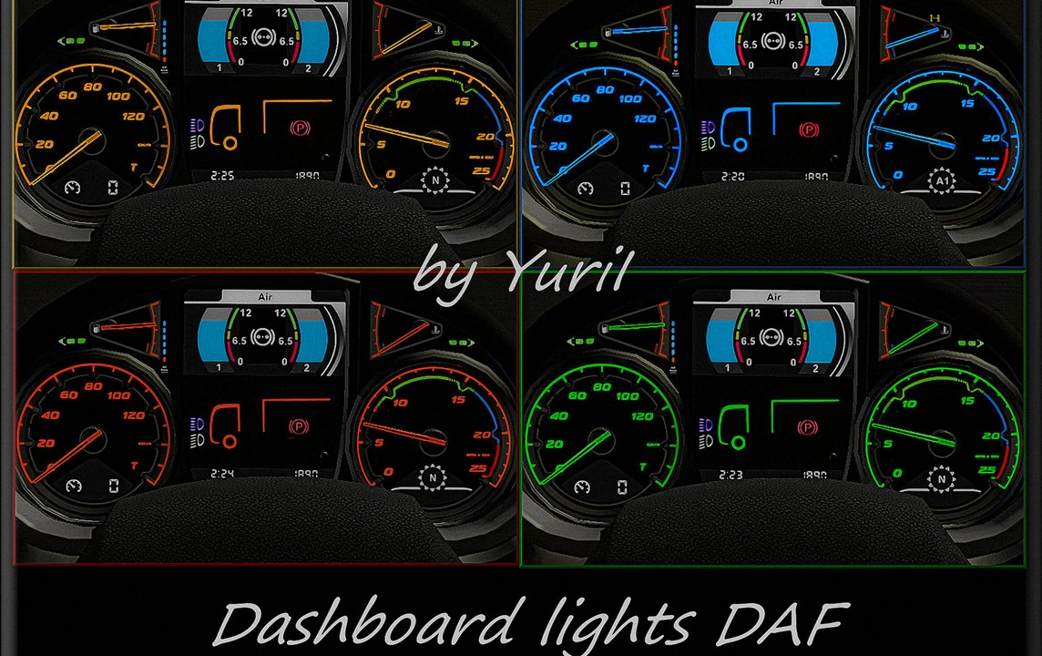 Dashboard Lights DAF v1.2 (1.40.x) for ETS2