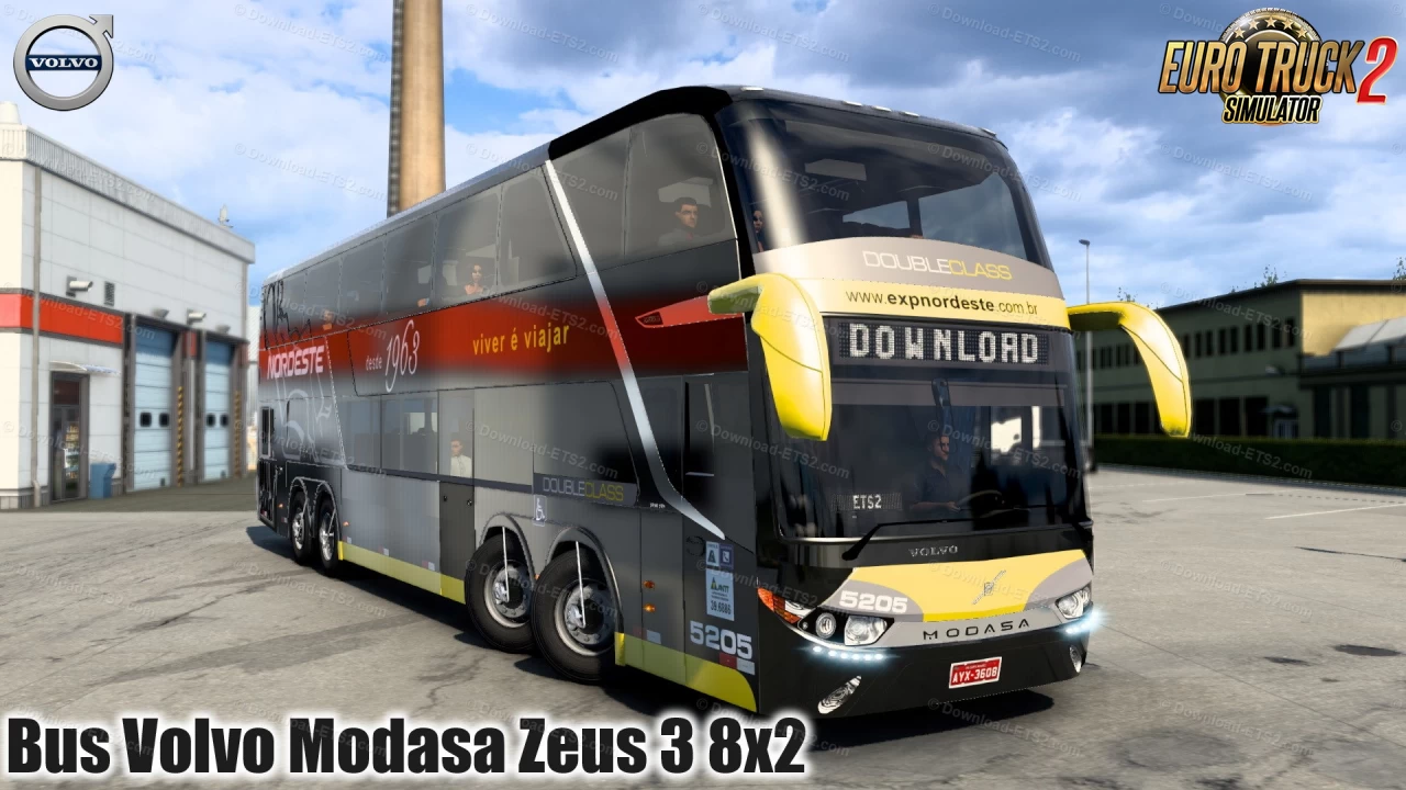 Bus Volvo Modasa Zeus 3 8x2 v1.1 (1.40.x) for ETS2