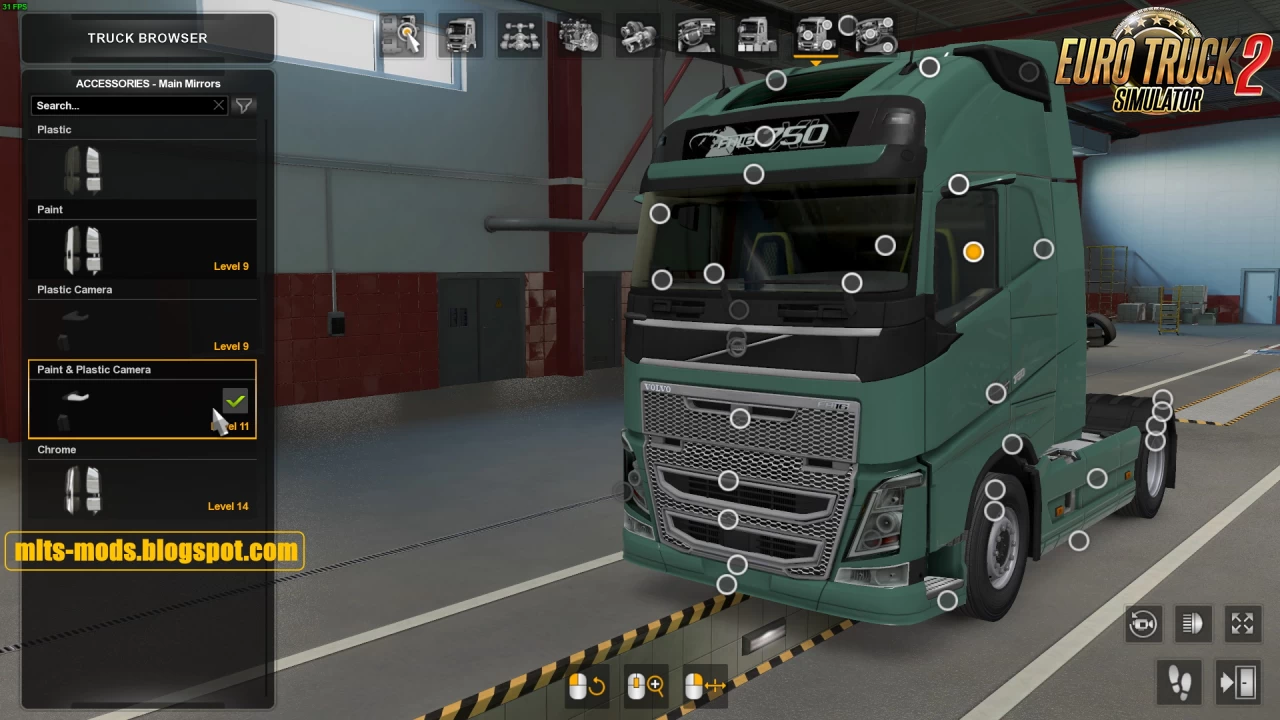 Mirror Cam for All Trucks v0.1 By MLT (1.41.x) for ETS2