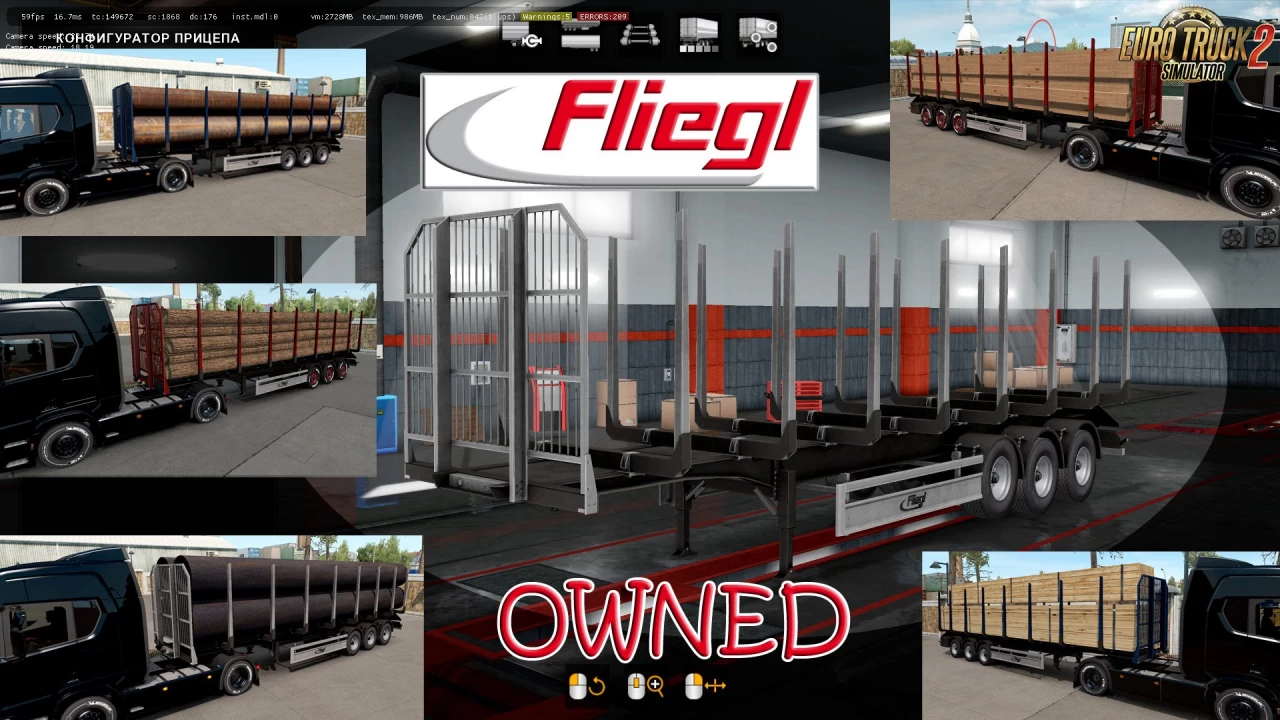 Ownable Fliegl Log Trailer v1.0.13 by Jazzycat (1.47.x) for ETS2