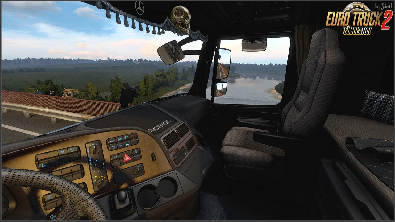 Dark brown interior for Mercedes Actros 2009 v0.9