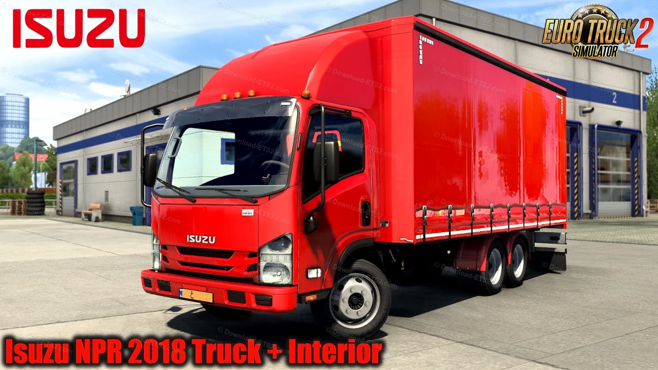 Isuzu NPR 2018 Truck + Interior v2.4 (1.49.x) for ETS2