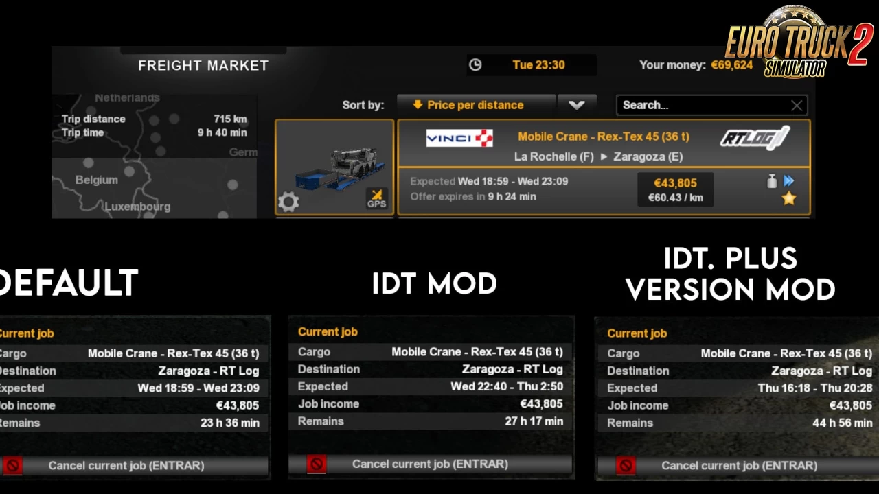 Increased Delivery Time v2.7 by Darkcaptain (1.52.x) for ETS2