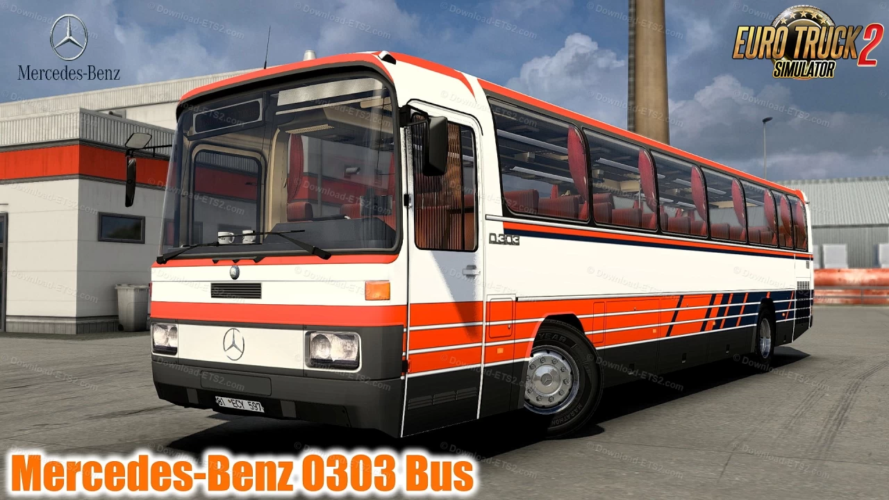Mercedes-Benz O303 Bus + Interior v1.1 (1.44.x) for ETS2