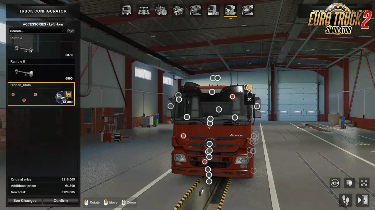 Hidden Slots for Horn Addons v1.0 for ETS2