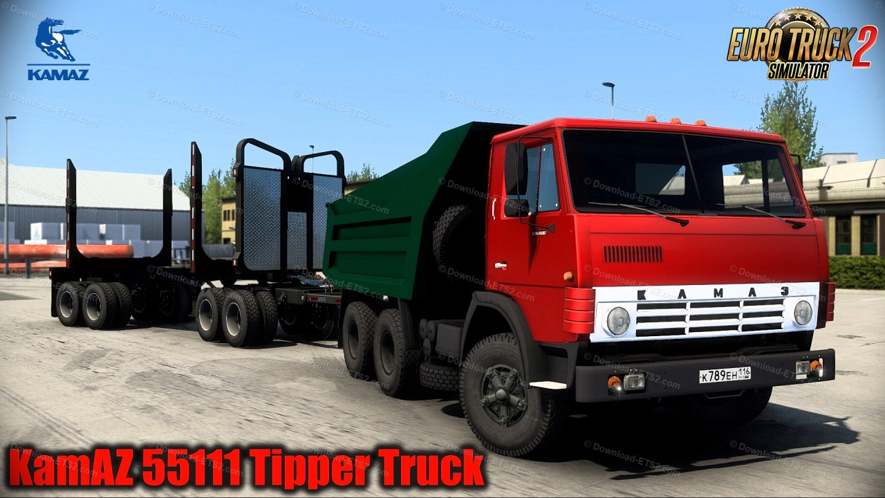 KamAZ 55111 Tipper Truck + Trailers v1.5 (1.52.x) for ETS2