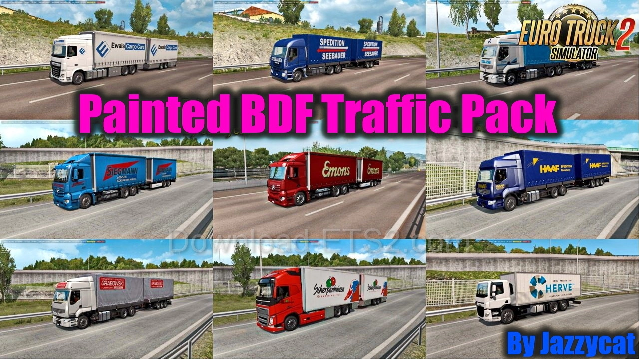 Painted BDF Traffic Pack v13.8 by Jazzycat (1.46.x) for ETS2
