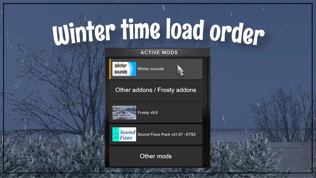 Winter Sounds Mod v8.0.2 (1.53.x) for ETS2