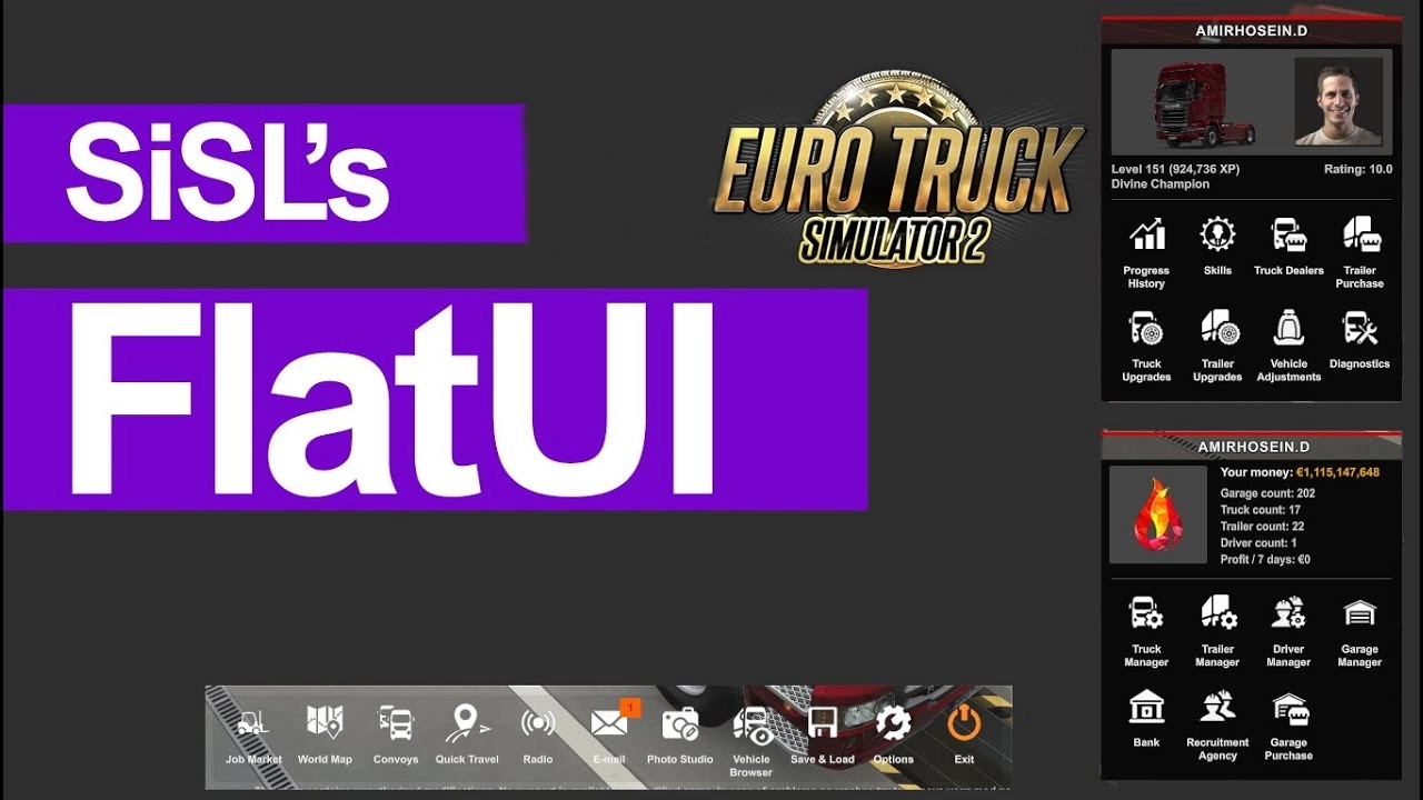 SiSL Flat UI v1.0 (1.48.x) for ETS2