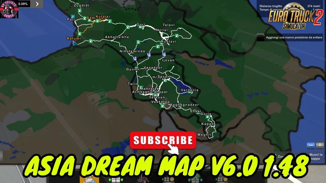Asia Dream Map v9.0 (1.50.x) for ETS2