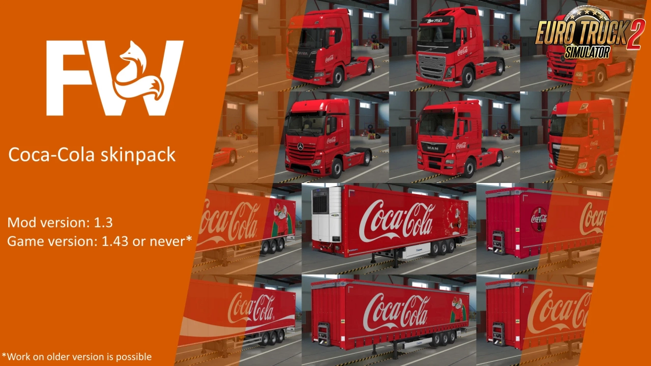 Coca Cola Skinpack v1.4 By Mr.Fox (1.49.x) for ETS2