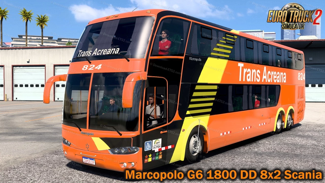 Marcopolo G6 1800 DD 8x2 Scania Bus v1.0 (1.49.x) for ETS2