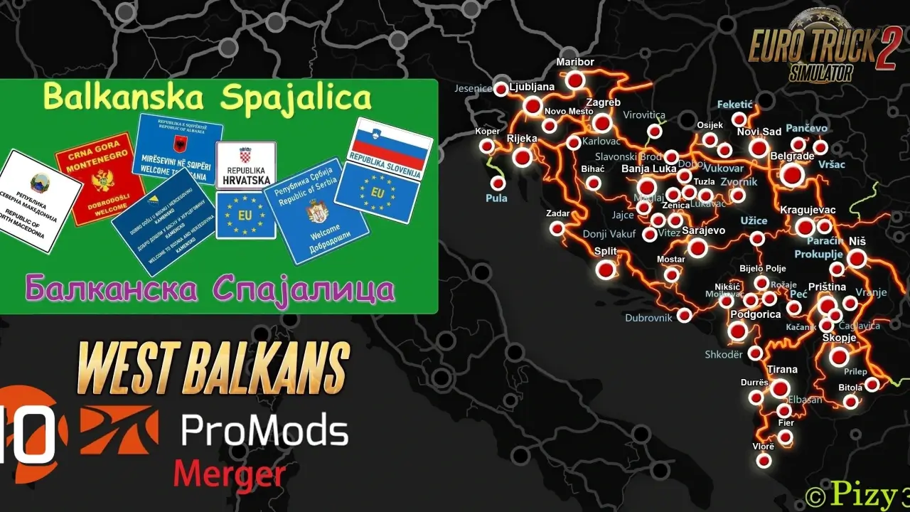 ProMods & West Balkans DLC Merge v1.6 (1.49.x) for ETS2