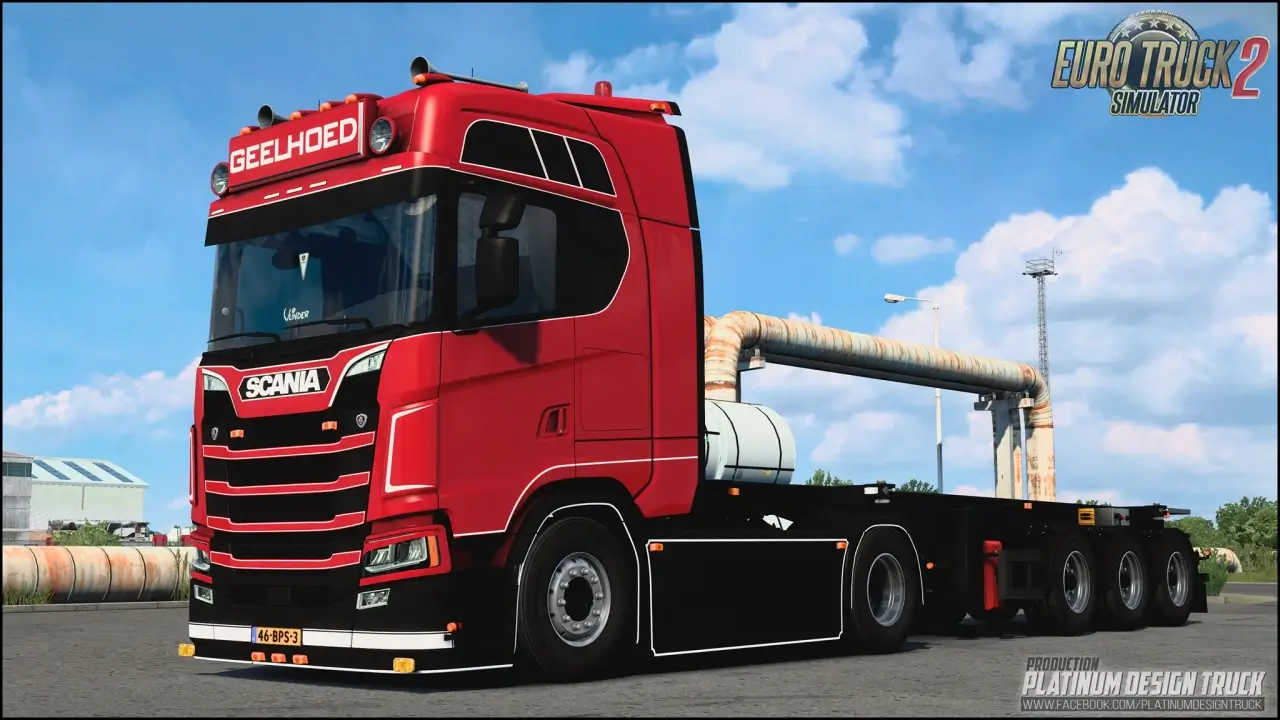 Scania S450 Geelhoed + Trailer v2.0 (1.49.x) for ETS2