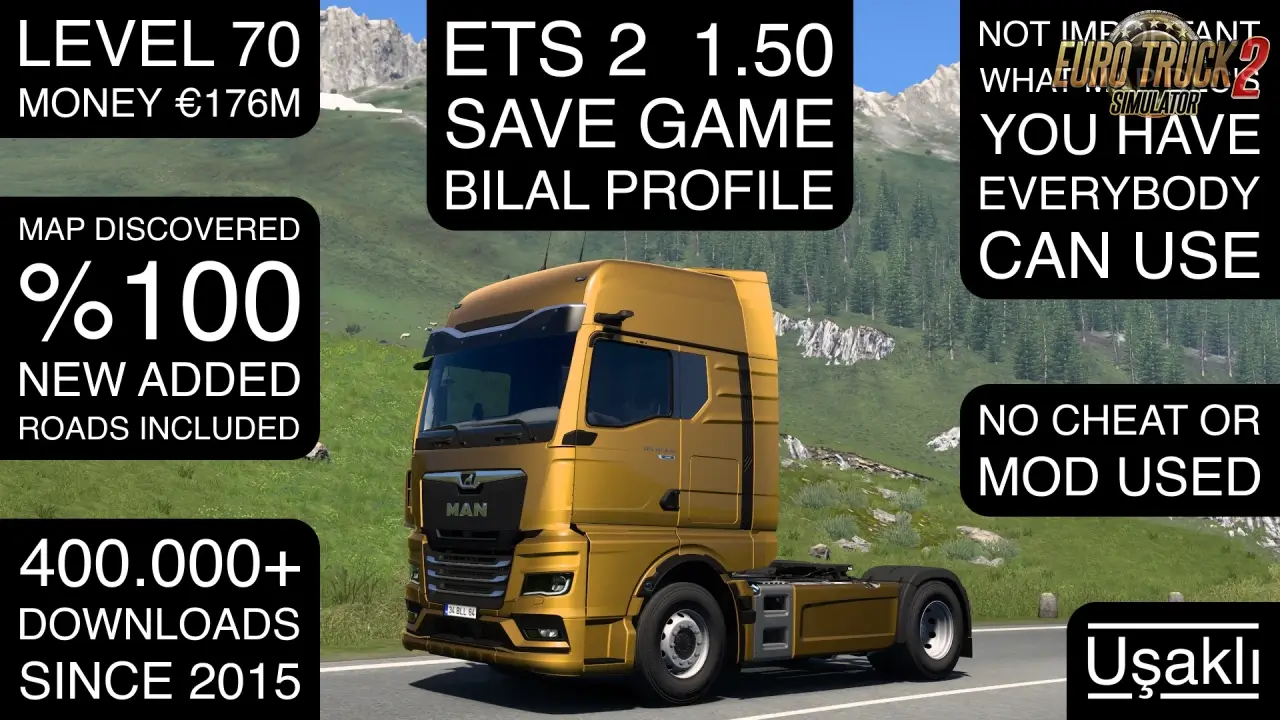 Finished Save Game Profile v1.8 By Uşaklı™ (1.50.x) for ETS2