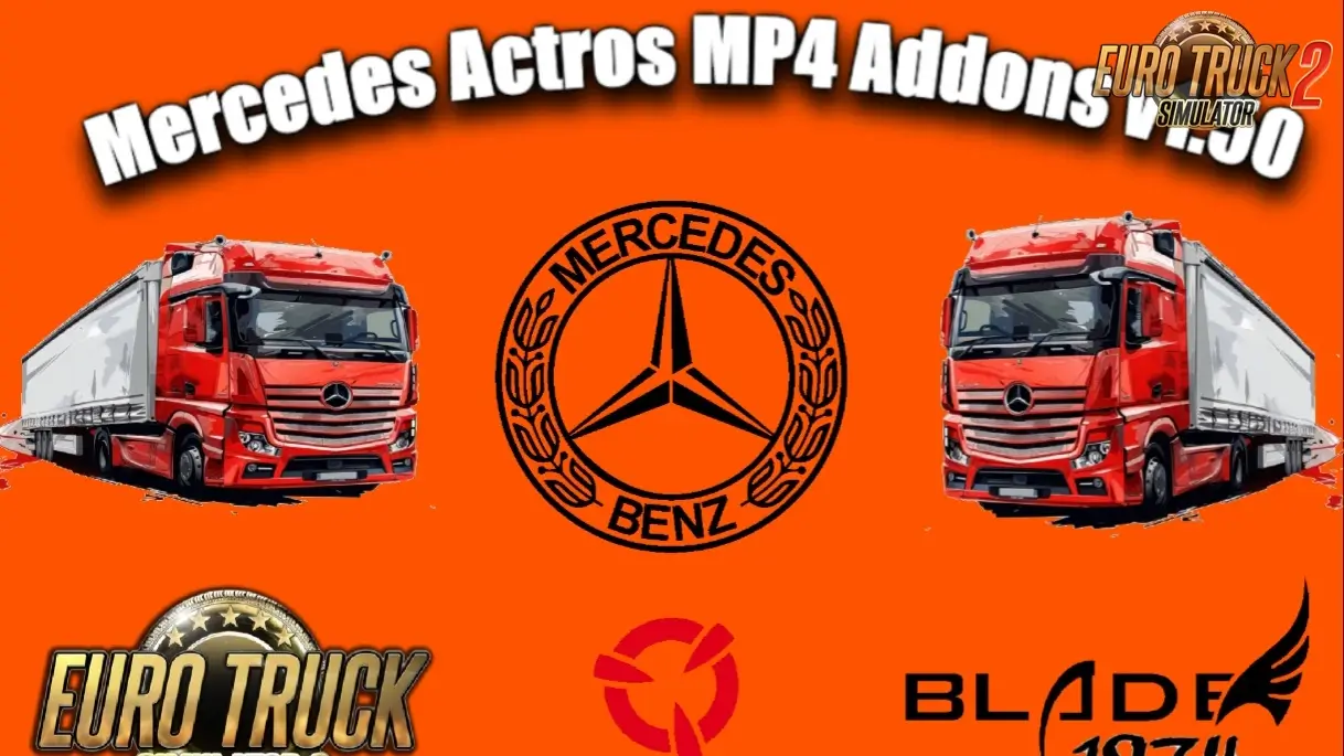 Mercedes Actros MP4 Addons v3.0 (1.53.x) for ETS2