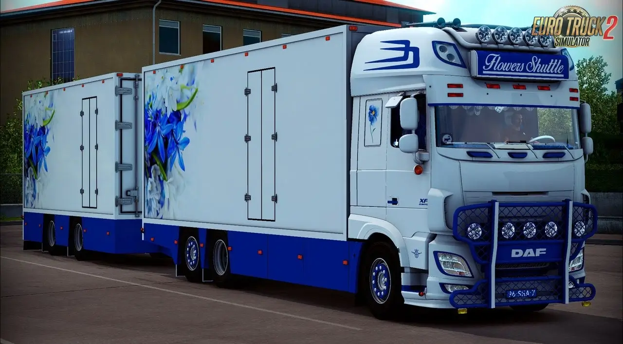 DAF XF116 Flower Shuttle + Trailer v3.0 (1.50.x) for ETS2