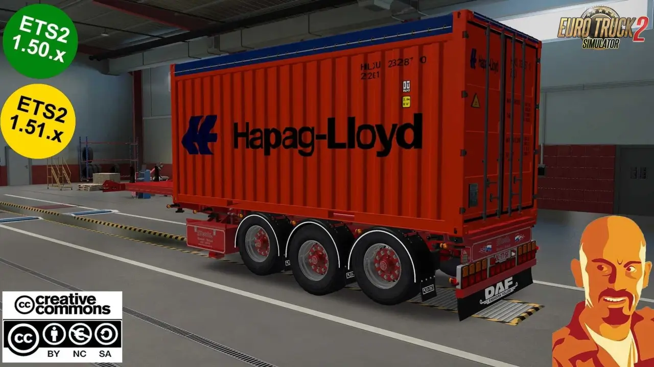 DAF XF95 Weeda + D-Tec Trailers v1.0 (1.51.x) for ETS2