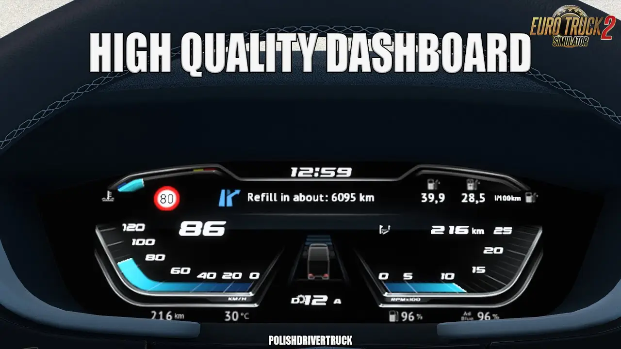 High Quality Dashboard for DAF 2021 XG & XG+ v2.6.6 (1.53.x)