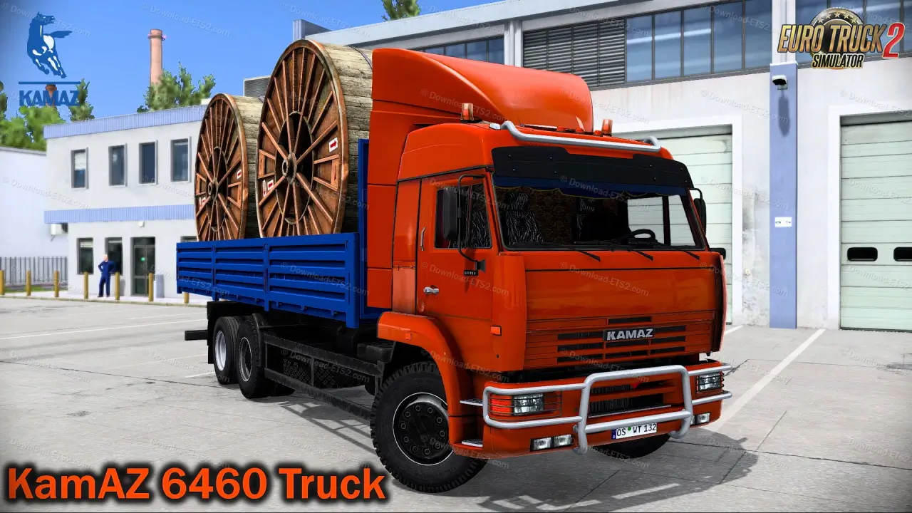 KamAZ 6460 + Interior + Trailers v8.7 (1.51.x) for ETS2