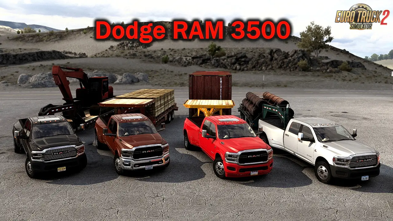 Dodge RAM 3500 (RVM) + Trailers v4.7 (1.53.x) for ETS2