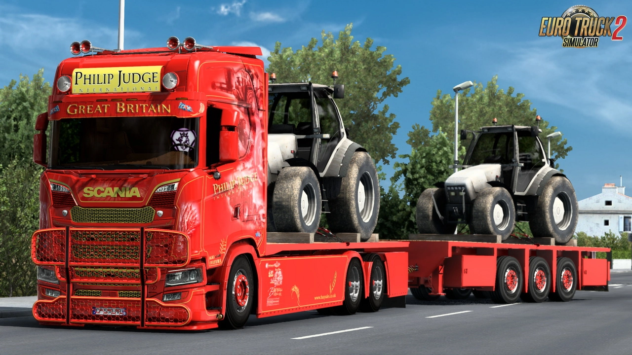 Flatbed Chassis and Trailer Combo for Scania RJL & NextGen v5.0 (1.53.x)