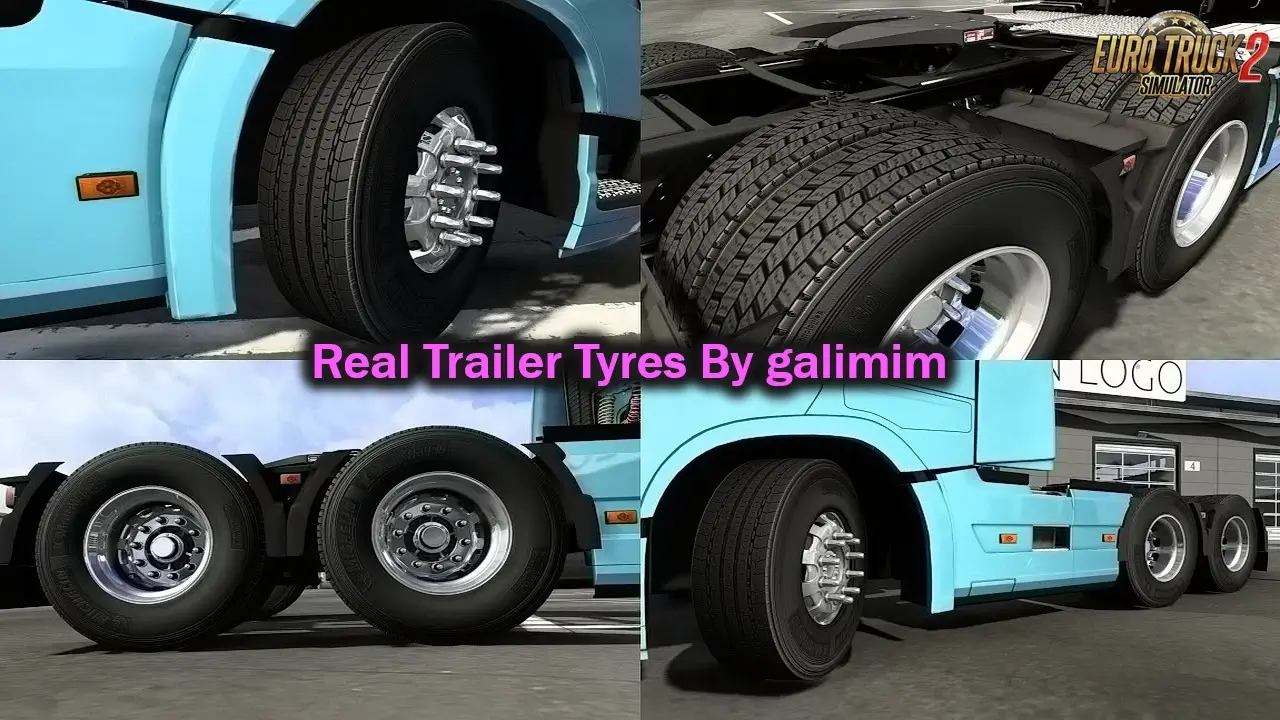 Real Trailer Tyres Mod v1.8 by galimim (1.53.x) for ETS2