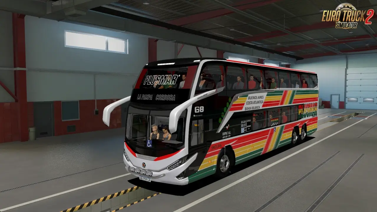 Pack bus Maracopolo G8 ETS2 1.50+ con skins Argentinas