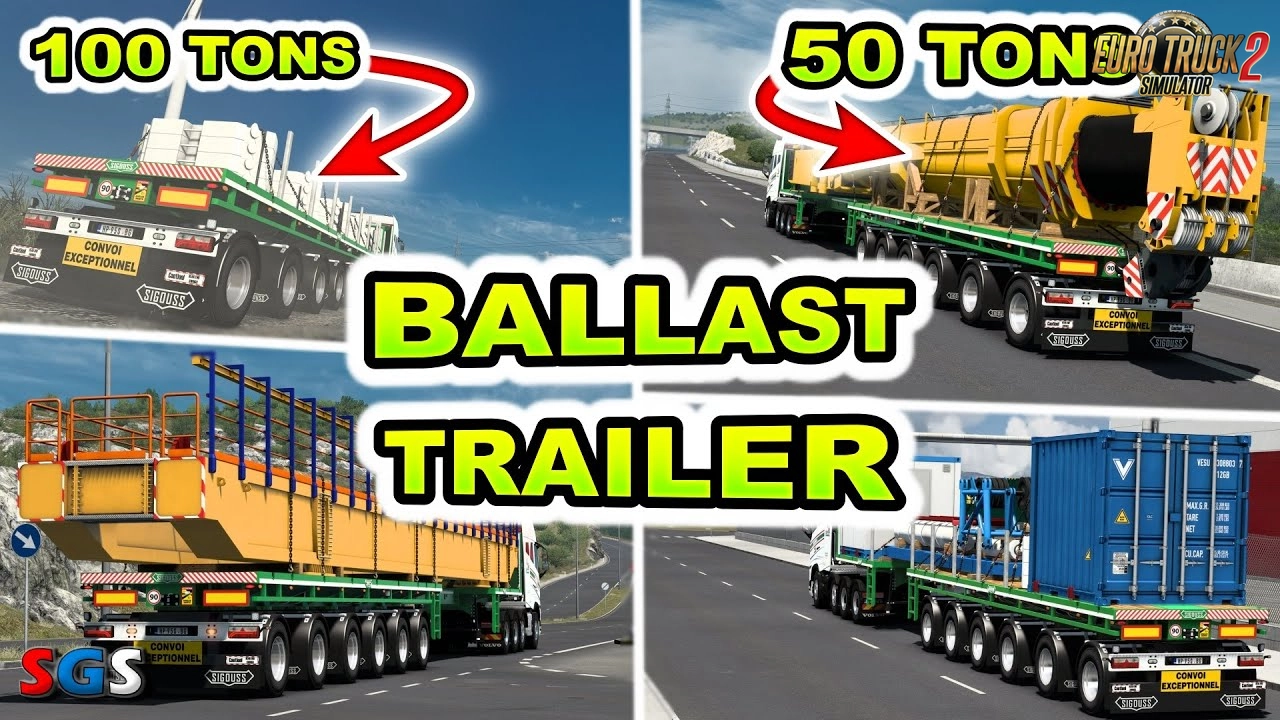 Ballast 6 Axle Trailer By Sigouss - Euro Truck Simulator 2