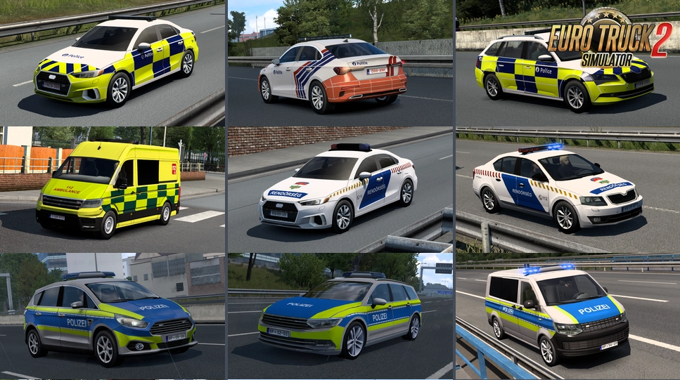 Emergency Vehicles Pack v1.2.2 By Egon (1.58.x) for ETS2