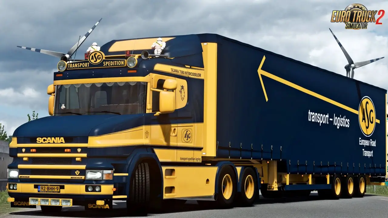 Scania T580 ASG Transport + Trailer v2.0 (1.55.x) for ETS2