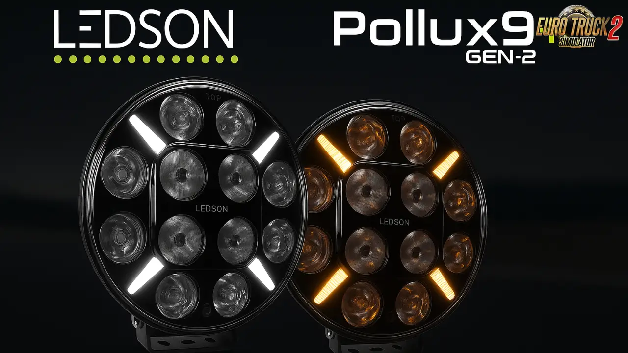 LEDSON Pollux9 LED Lamp v1.5 (1.55.x) for ETS2