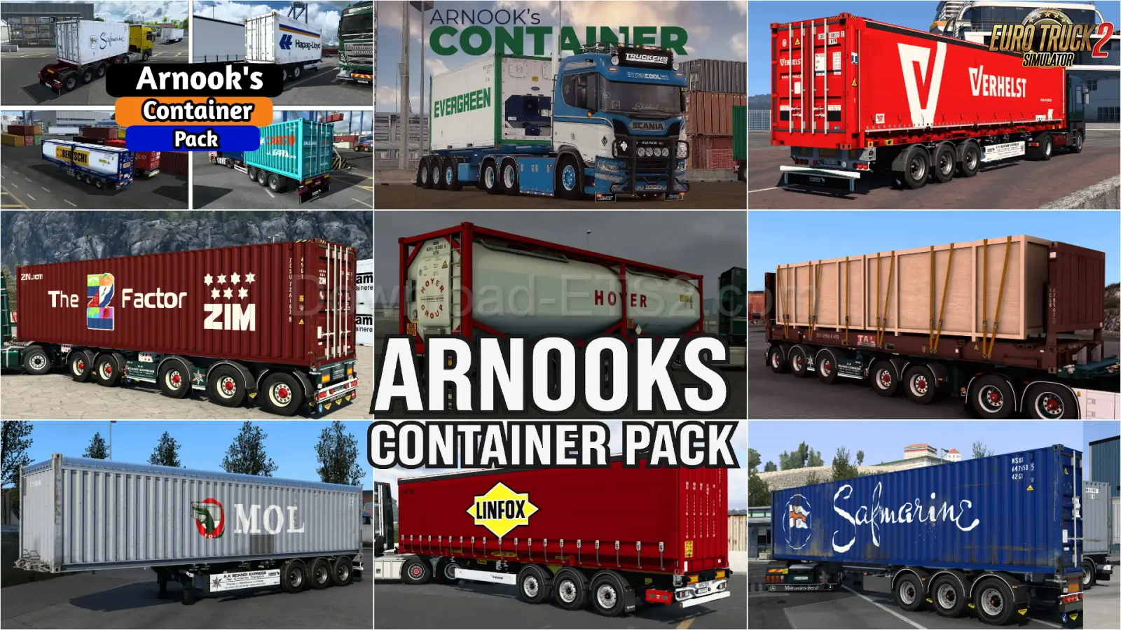Arnooks SCS Containers Skin Pack v21.0 (1.57.x) for ETS2
