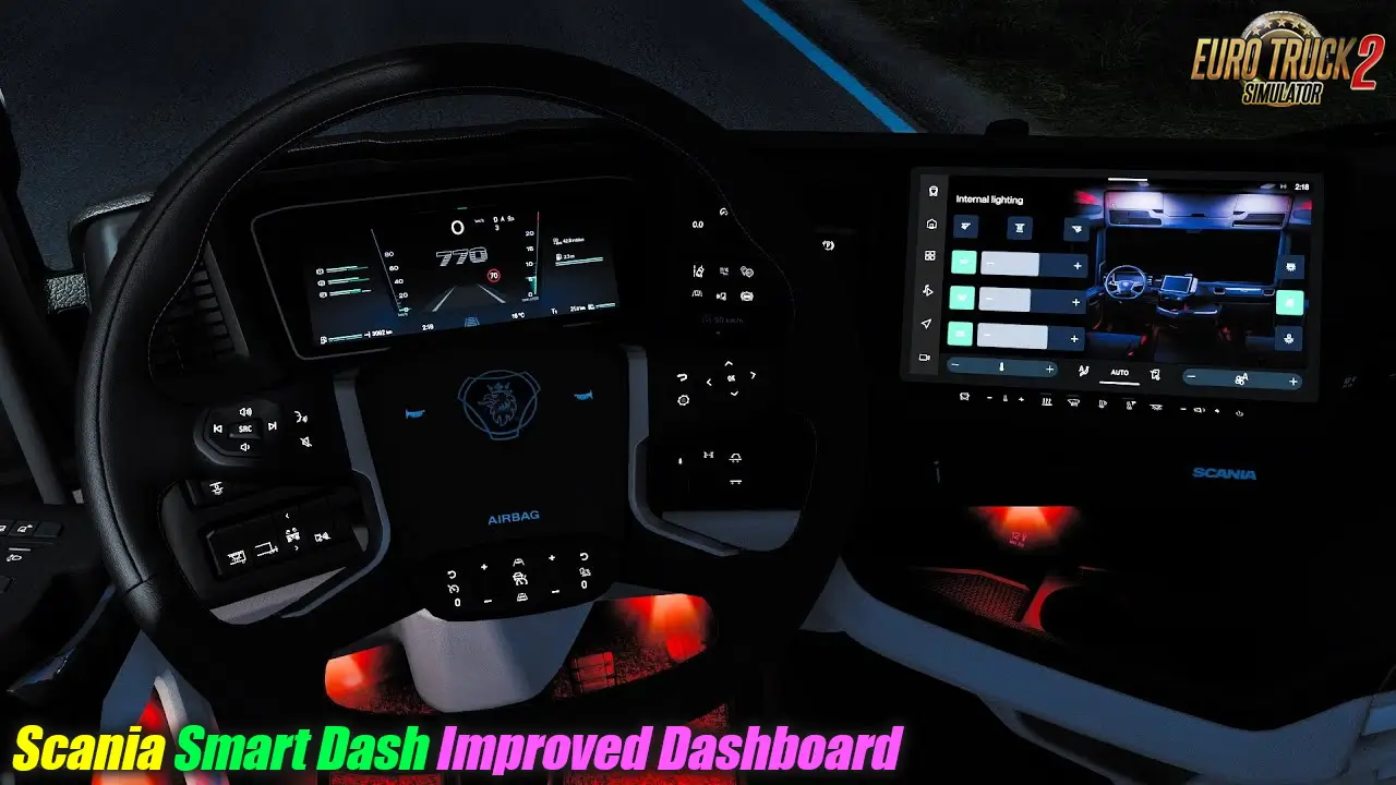 Scania Smart Dash Improved Dashboard v1.9 (1.59.x) for ETS2