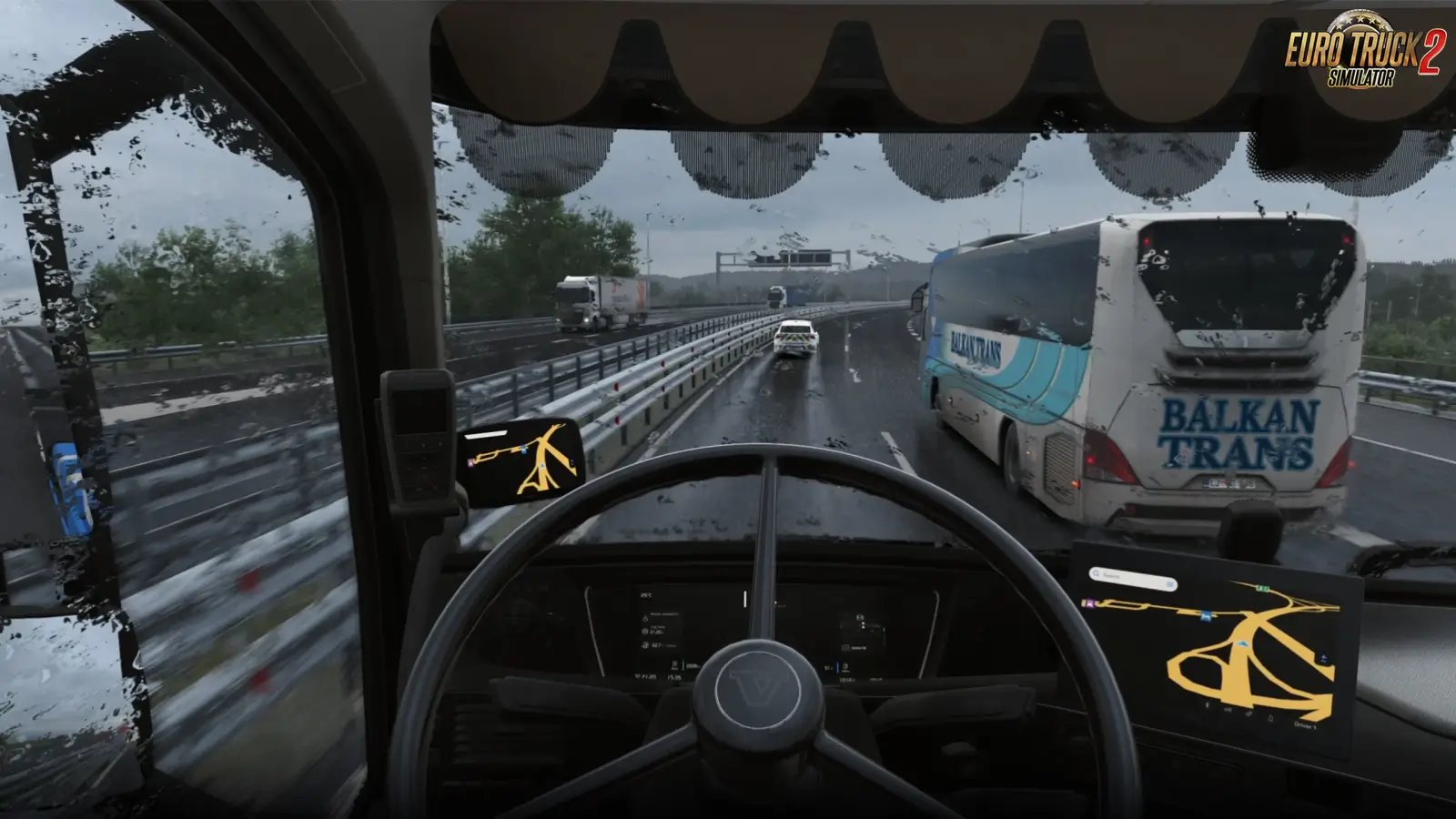 Realistic Rain with Coating Glass v1.3 (1.59.x) for ETS2