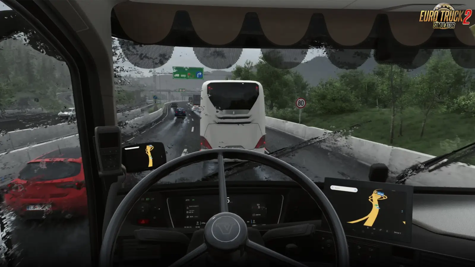 Realistic Rain with Coating Glass v1.3 (1.59.x) for ETS2