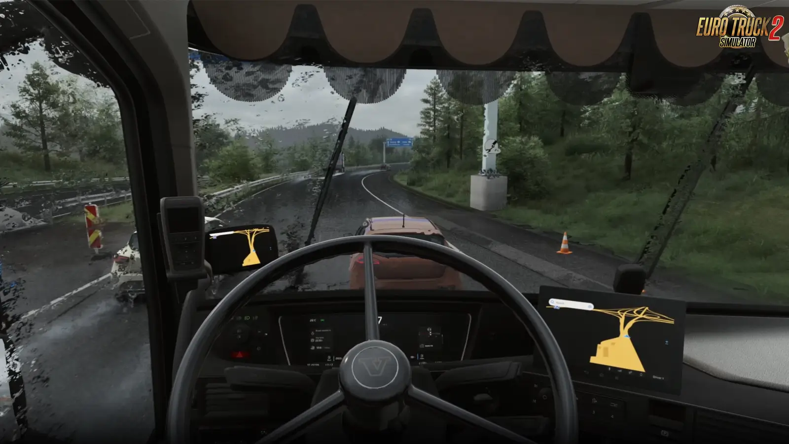 Realistic Rain with Coating Glass v1.3 (1.59.x) for ETS2