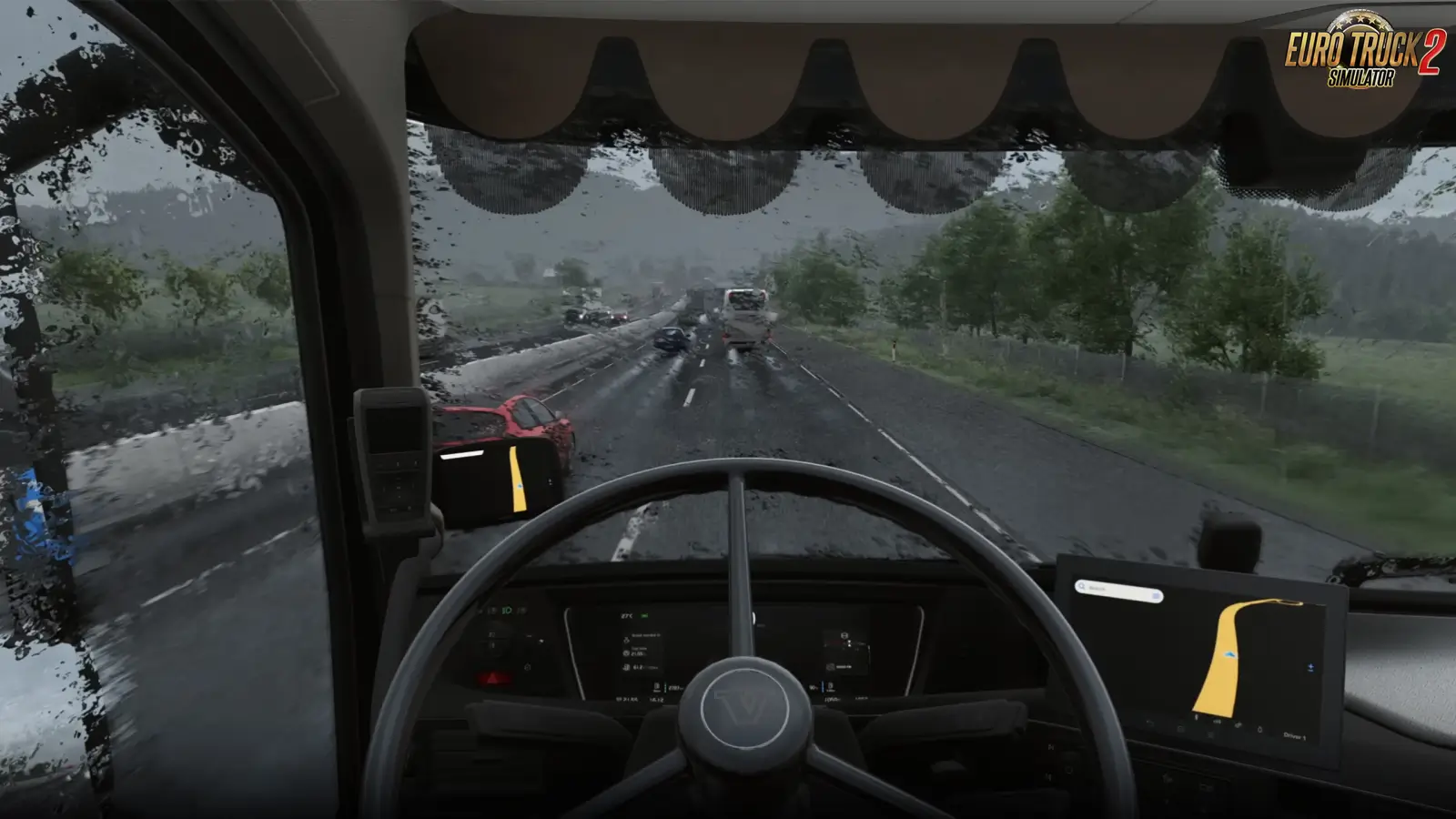 Realistic Rain with Coating Glass v1.3 (1.59.x) for ETS2