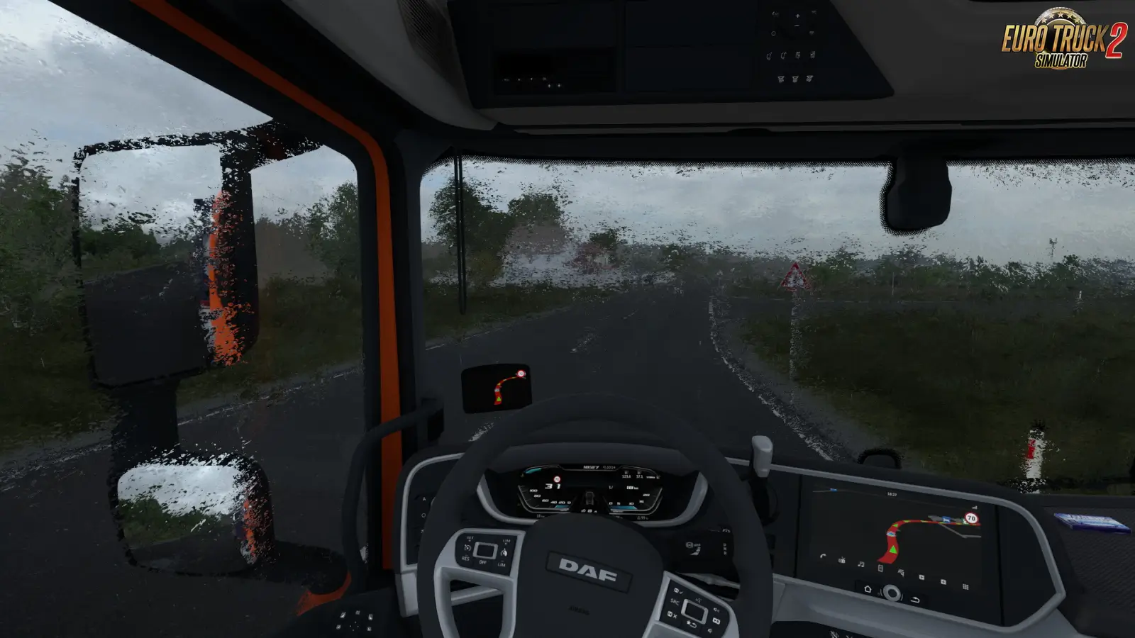 Realistic Rain with Coating Glass v1.3 (1.59.x) for ETS2