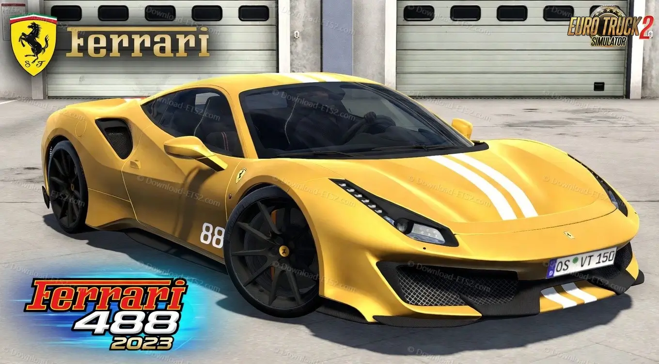 Ferrari 488 2023 + Interior v1.1 (1.58.x) for ETS2