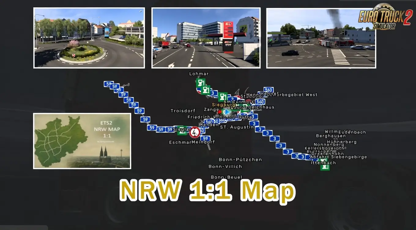 NRW 1:1 Map v1.6.1 (1.58.x) for ETS2