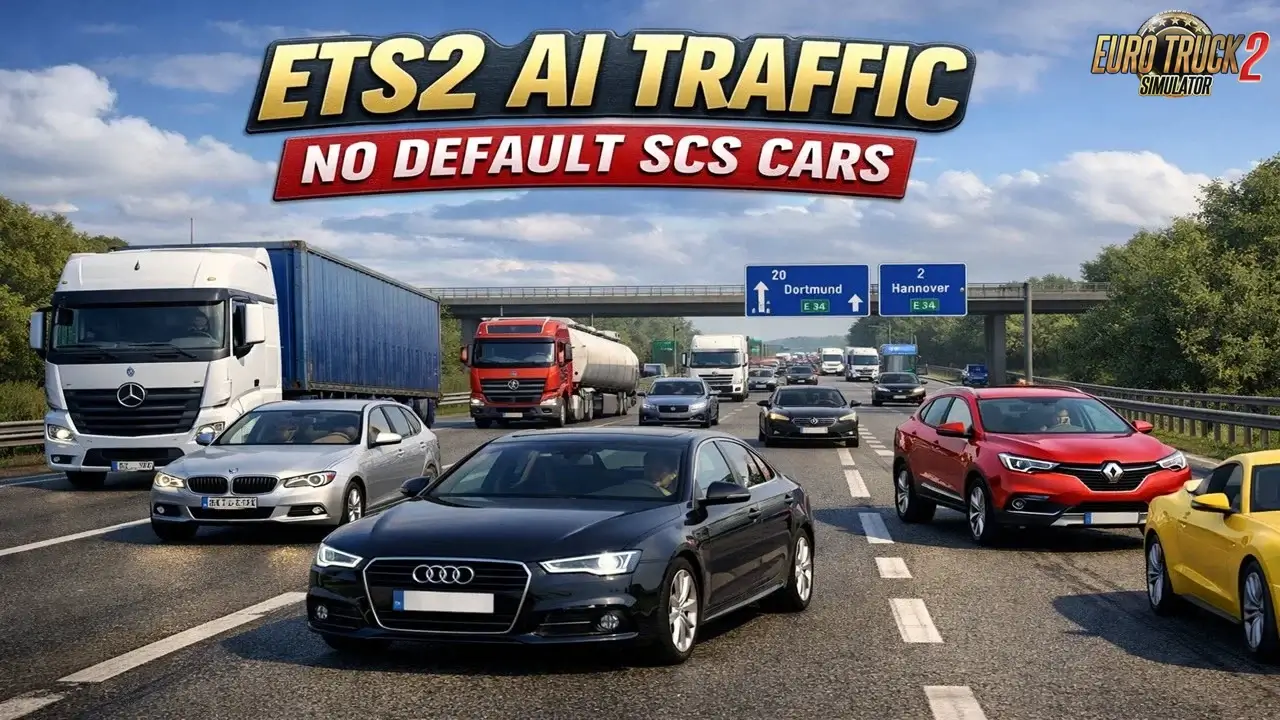 AI Traffic No Default SCS Cars, Trucks, Buses v1.1 (1.59.x)