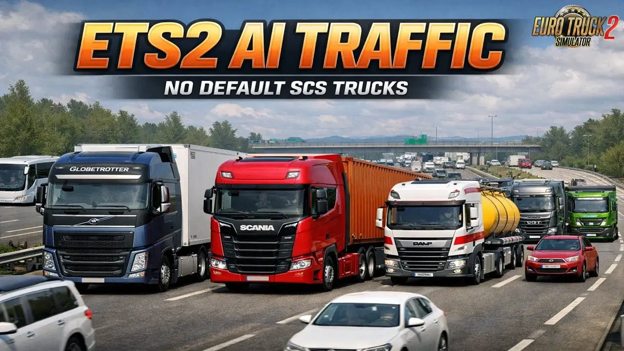AI Traffic No Default SCS Cars, Trucks, Buses v1.1 (1.59.x)