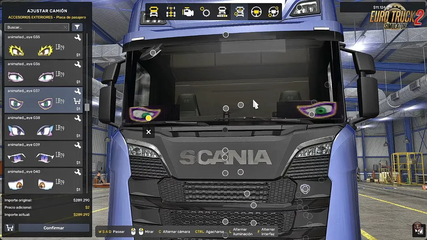 Animated LED Window Eyes Pack v1.0 (1.59.x) for ETS2