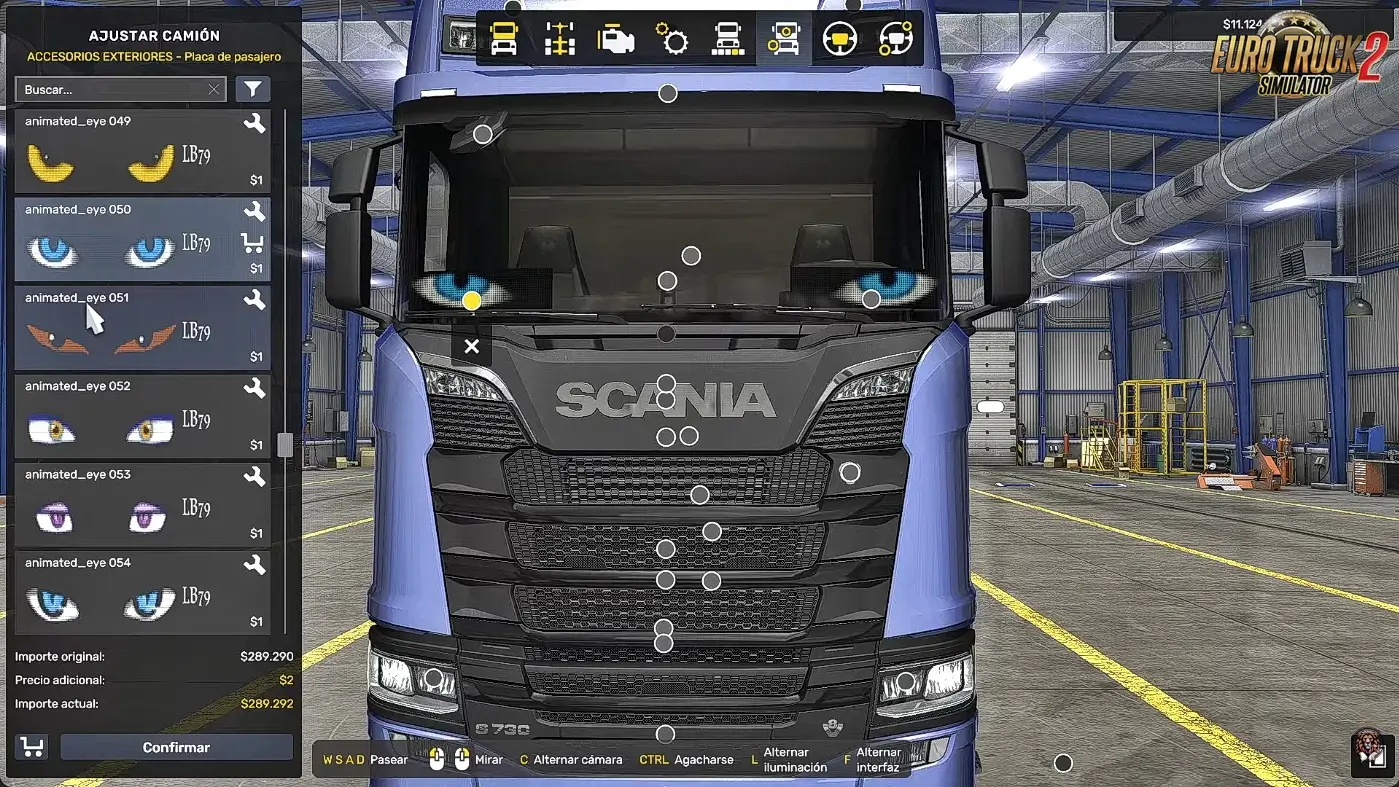 Animated LED Window Eyes Pack v1.0 (1.59.x) for ETS2